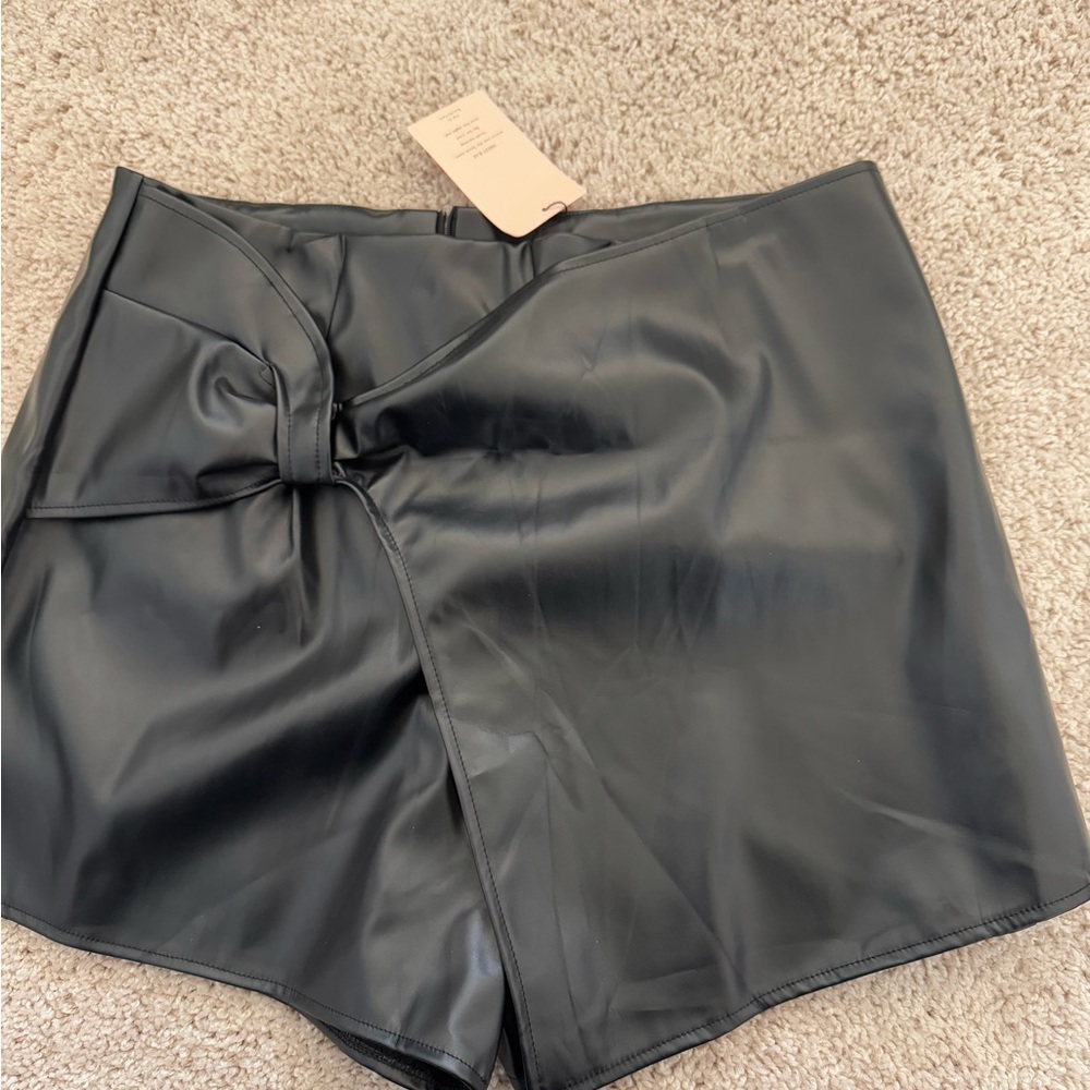 New black Leather Women's Shorts